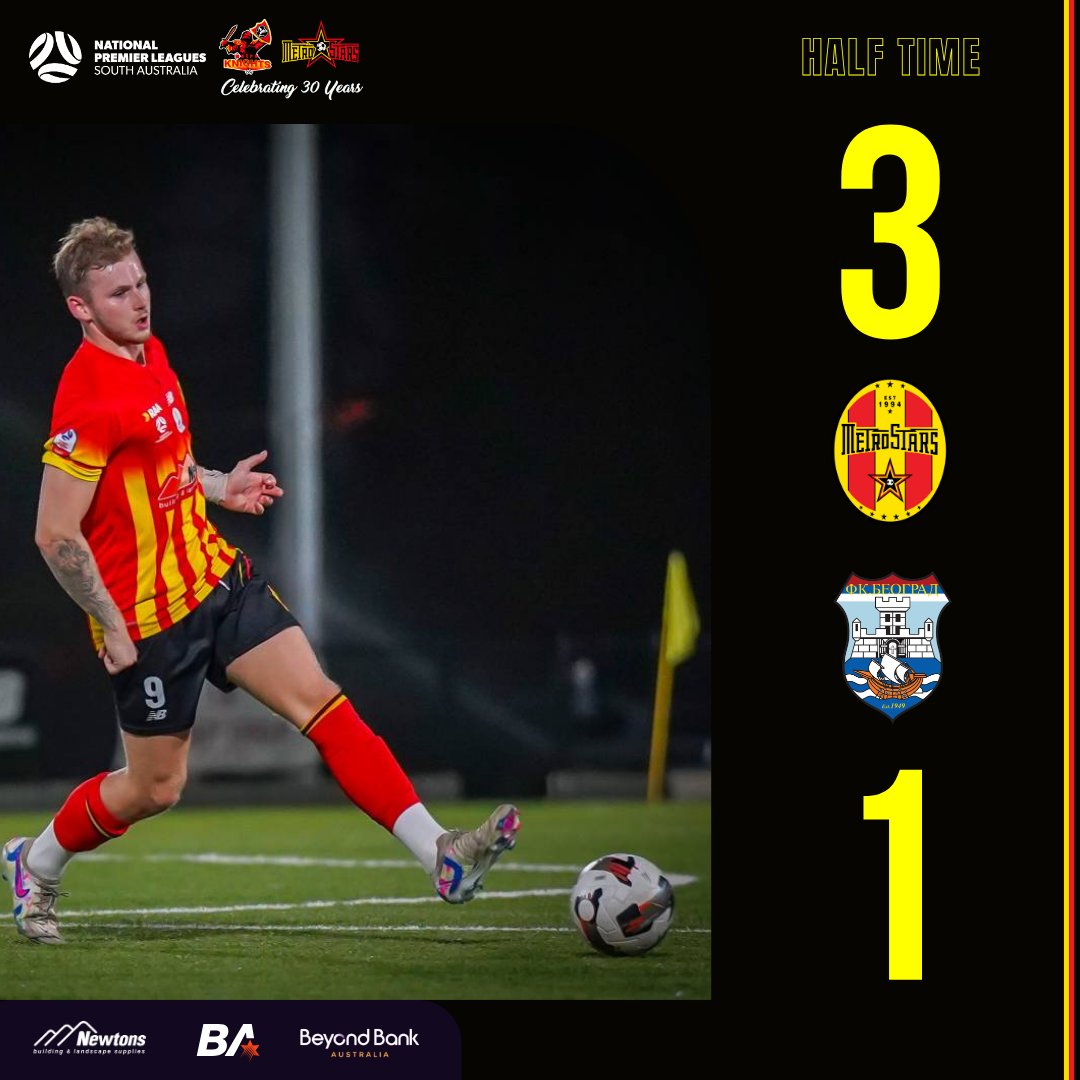 🔴🟡 𝐇𝐀𝐋𝐅 𝐓𝐈𝐌𝐄 🟡🔴

Are you not entertained?!?!

A first half hat trick from Owen Windsor gives us the lead at the break!

Tune in 15 mins for the second half on YouTube!

#RAANPLSA #MetroStars