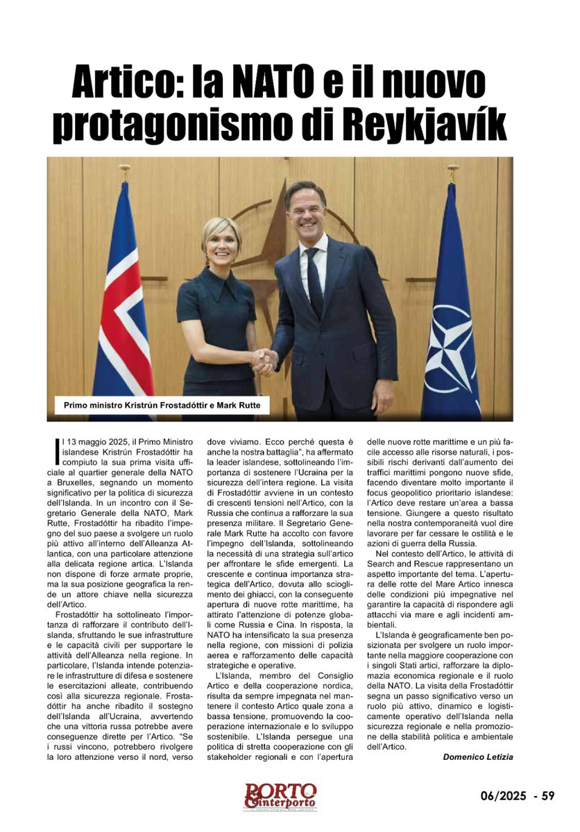 Domenico Letizia (@letiziado) on Twitter photo #Artico: la #Nato e il nuovo protagonismo di #reykjavik
On <a href="/PInterporto/">Porto & Interporto</a>
<a href="/KristrunFrosta/">Kristrún Frostadóttir</a> <a href="/viaggioislanda/">Viaggio in Islanda</a> <a href="/iceland/">Inspired by Iceland</a> <a href="/GiulioTerzi/">Giulio Terzi</a> <a href="/JFC_Naples/">NATO JFC Naples</a> <a href="/ItalyatNATO/">Italy at NATO</a> <a href="/NATO/">NATO</a> <a href="/Icelandair/">Icelandair</a> <a href="/iceland/">Inspired by Iceland</a> <a href="/PLinIceland/">PL in Reykjavik</a> <a href="/RadioRadicale/">Radio Radicale</a> <a href="/inblu2000it/">InBlu2000</a> <a href="/RadioPropostaAO/">Radio Proposta inBlu</a> <a href="/OArtico/">Osservatorio Artico</a> <a href="/ArcticCouncil/">Arctic Council</a> <a href="/WestMed_Italy/">WestMed National Hub for Italy</a> #Artico: la #Nato e il nuovo protagonismo di #reykjavik
On <a href="/PInterporto/">Porto & Interporto</a>
<a href="/KristrunFrosta/">Kristrún Frostadóttir</a> <a href="/viaggioislanda/">Viaggio in Islanda</a> <a href="/iceland/">Inspired by Iceland</a> <a href="/GiulioTerzi/">Giulio Terzi</a> <a href="/JFC_Naples/">NATO JFC Naples</a> <a href="/ItalyatNATO/">Italy at NATO</a> <a href="/NATO/">NATO</a> <a href="/Icelandair/">Icelandair</a> <a href="/iceland/">Inspired by Iceland</a> <a href="/PLinIceland/">PL in Reykjavik</a> <a href="/RadioRadicale/">Radio Radicale</a> <a href="/inblu2000it/">InBlu2000</a> <a href="/RadioPropostaAO/">Radio Proposta inBlu</a> <a href="/OArtico/">Osservatorio Artico</a> <a href="/ArcticCouncil/">Arctic Council</a> <a href="/WestMed_Italy/">WestMed National Hub for Italy</a>