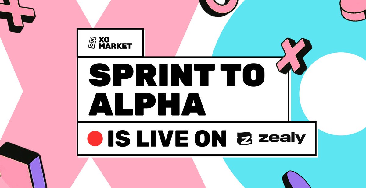 xomarket's tweet photo. 🎉The 'Sprint to Alpha' is officially live on @zealy_io!

🎁 Top 100 to get an invite-code to XO Market Alpha

Join now ➡️ https://t.co/94VgljWmNq

What is XO Market Alpha?❌⭕α
👉 Your chance to explore the world’s first conviction market - trade beliefs, test the system, and help build the future of conviction markets.

🎁 Rewards and more info in 🧵👇