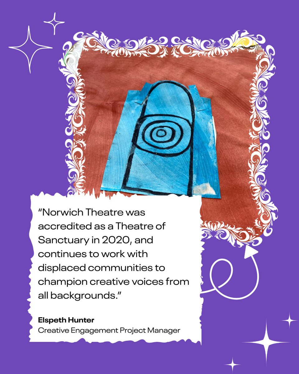 Norwich Theatre is proud to be a Theatre of Sanctuary, working to support displaced people from around the world by engaging in creative projects.

Our group are busy creating flags, which will be part of the Shakespeare Nation weekend co-productions this September.