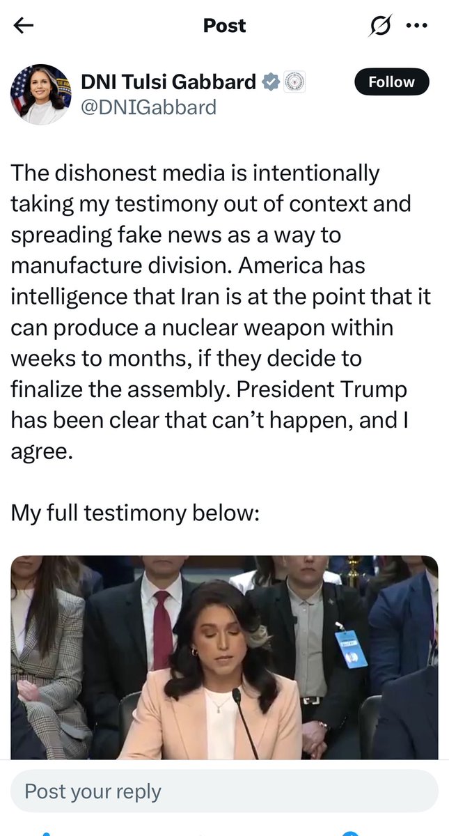 Greenwald, et al spent months pretending that Tulsi Gabbard was something other than an opportunistic, cynical liar, willing to defend Trump’s most insane war mongering impulses. Trump cuts Gabbard out of the loop, says she is wrong on Iran, and within hours she posts this.