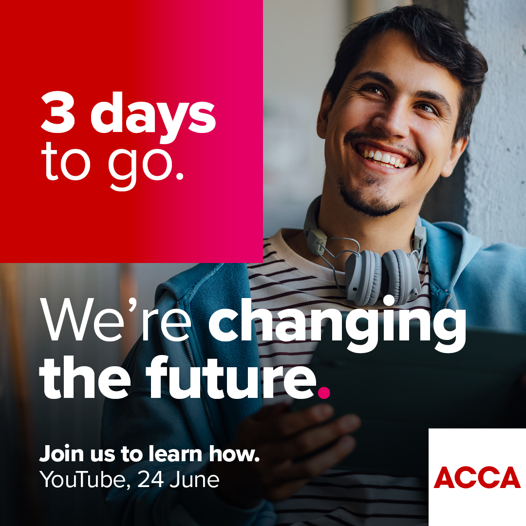 ACCAOfficial's tweet photo. 3 days to go. Change is coming. Be the first to know. 24 June at 12 noon UK time on YouTube. Tap ‘Notify Me’ on YouTube to be reminded: https://t.co/nxPm8K6pIi #FutureACCA https://t.co/xhzWHFVKOb