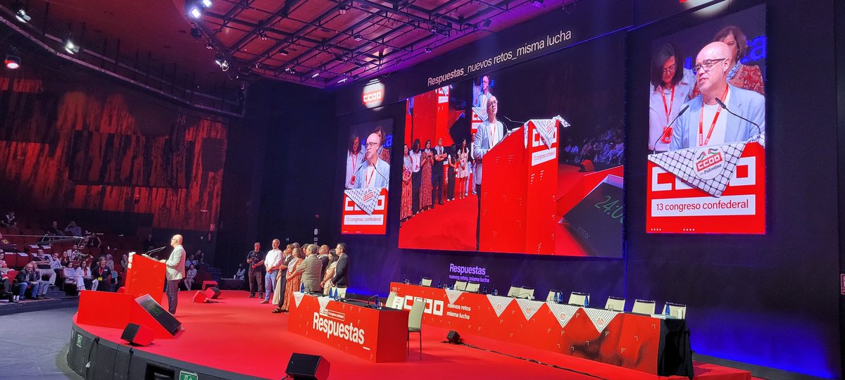 Finaliza el 13° Congreso de <a href="/CCOO/">COMISIONES OBRERAS</a> dónde se mostró la fuerza y las convicciones del sindicato más grande de España. ✊🏼
La <a href="/CTAok/">CTA-T</a> acompañó reafirmando la alianza internacional de la clase obrera.