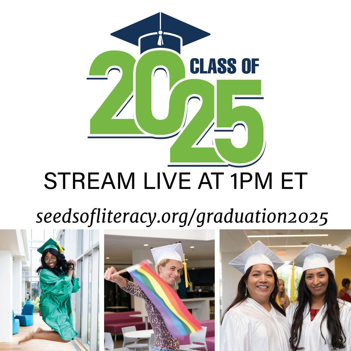 🌟 🎓 TODAY is the day! This year's #GED grads are getting to do something they've never done before. Walk across that stage wearing a cap &amp; gown in front of their families and friends. You can watch online beginning at 1pm ET.        buff.ly/JMIH1Dm

#AdultLiteracy #GED