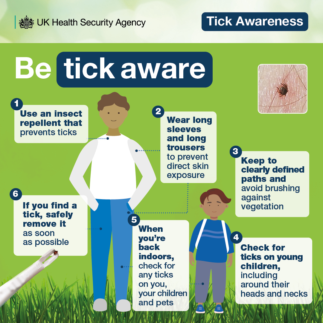If you're out enjoying the sunshine this weekend, remember to #BeTickAware. 

The link below gives information about some things you can look out for and do to avoid being bitten.

Visit orlo.uk/Be_Tick_Aware_…