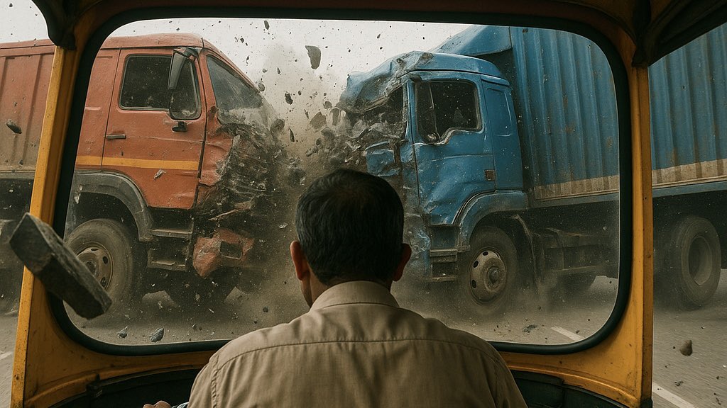 Photo Challenge : Generated to look like a shot from inside the vehicle 😂