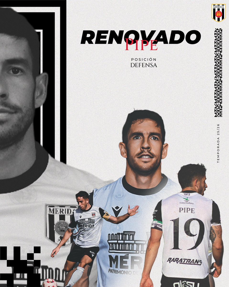 A.D. Mérida (@merida_ad) on Twitter photo ✅ 𝐎𝐅𝐈𝐂𝐈𝐀𝐋 |
1️⃣9️⃣ Pipe renueva y disputará la SEXTA temporada en el club ⚪️⚫️
🙌🏽 ¡A por todas, <a href="/felipe2alfonso/">Felipe Alfonso</a>!
📲 admerida.es/pipe-sexta-tem… ✅ 𝐎𝐅𝐈𝐂𝐈𝐀𝐋 |
1️⃣9️⃣ Pipe renueva y disputará la SEXTA temporada en el club ⚪️⚫️
🙌🏽 ¡A por todas, <a href="/felipe2alfonso/">Felipe Alfonso</a>!
📲 admerida.es/pipe-sexta-tem…