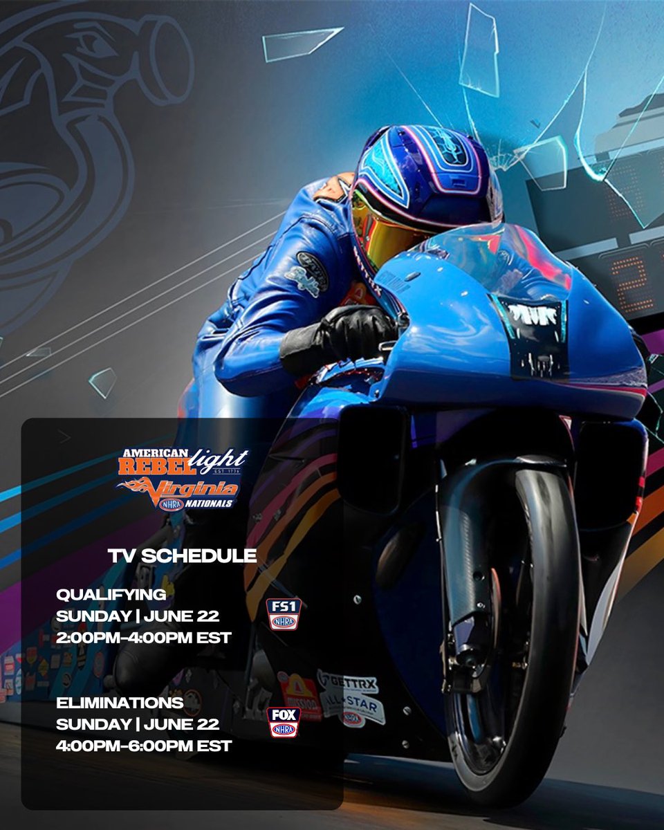 It’s going to be a  hot one in Virginia, but we’re fired up to be back on track! 🔥 #VirginiaNats #NHRApsm 

📺 Tune in to #NHRAonFOX &amp;  #NHRAonFS1 

<a href="/NHRA/">NHRA</a> | <a href="/RaceVMP/">Virginia Motorsports Park</a>