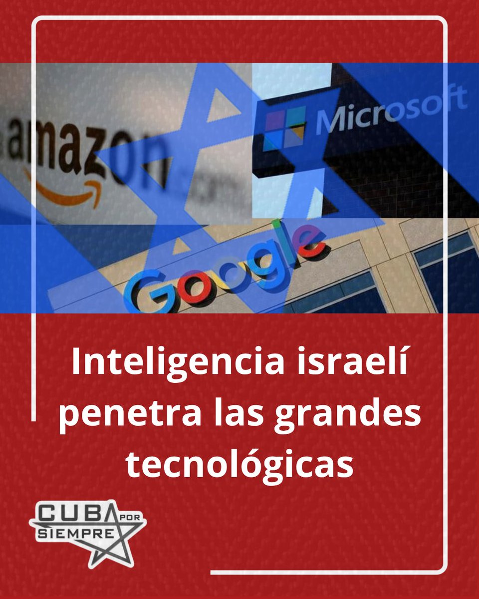ℂ𝕌𝔹𝔸 ℙ𝕆ℝ 𝕊𝕀𝔼𝕄ℙℝ𝔼 (@cubaporsiempre_) on Twitter photo 🇮🇱💻 Inteligencia israelí penetra las grandes tecnológicas
⚠️ Un estudio publicado por MintPress ha destapado un entramado de penetración israelí en las grandes industrias tecnológicas occidentales: cientos de exagentes de la Unidad 8200...
‼️ Saber más: micubaporsiempre.wordpress.com/2025/06/21/int… 🇮🇱💻 Inteligencia israelí penetra las grandes tecnológicas
⚠️ Un estudio publicado por MintPress ha destapado un entramado de penetración israelí en las grandes industrias tecnológicas occidentales: cientos de exagentes de la Unidad 8200...
‼️ Saber más: micubaporsiempre.wordpress.com/2025/06/21/int…