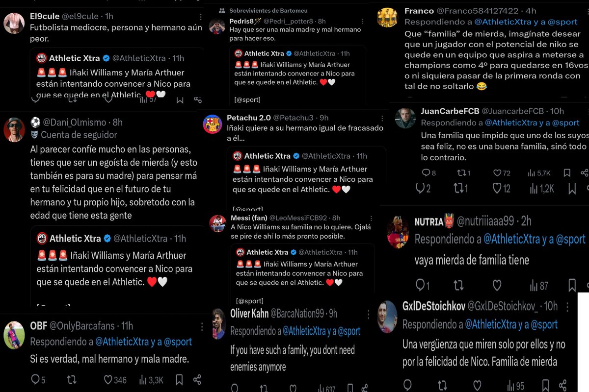 .<a href="/willliamsssnico/">Nicolas Williams</a> espero que no solo contestases a Endi 🧢 y contestes a los culés que están insultando a tu hermano y a tu Madre en comentarios y citas.

Aquí te dejo unos pocos Nicolás:
