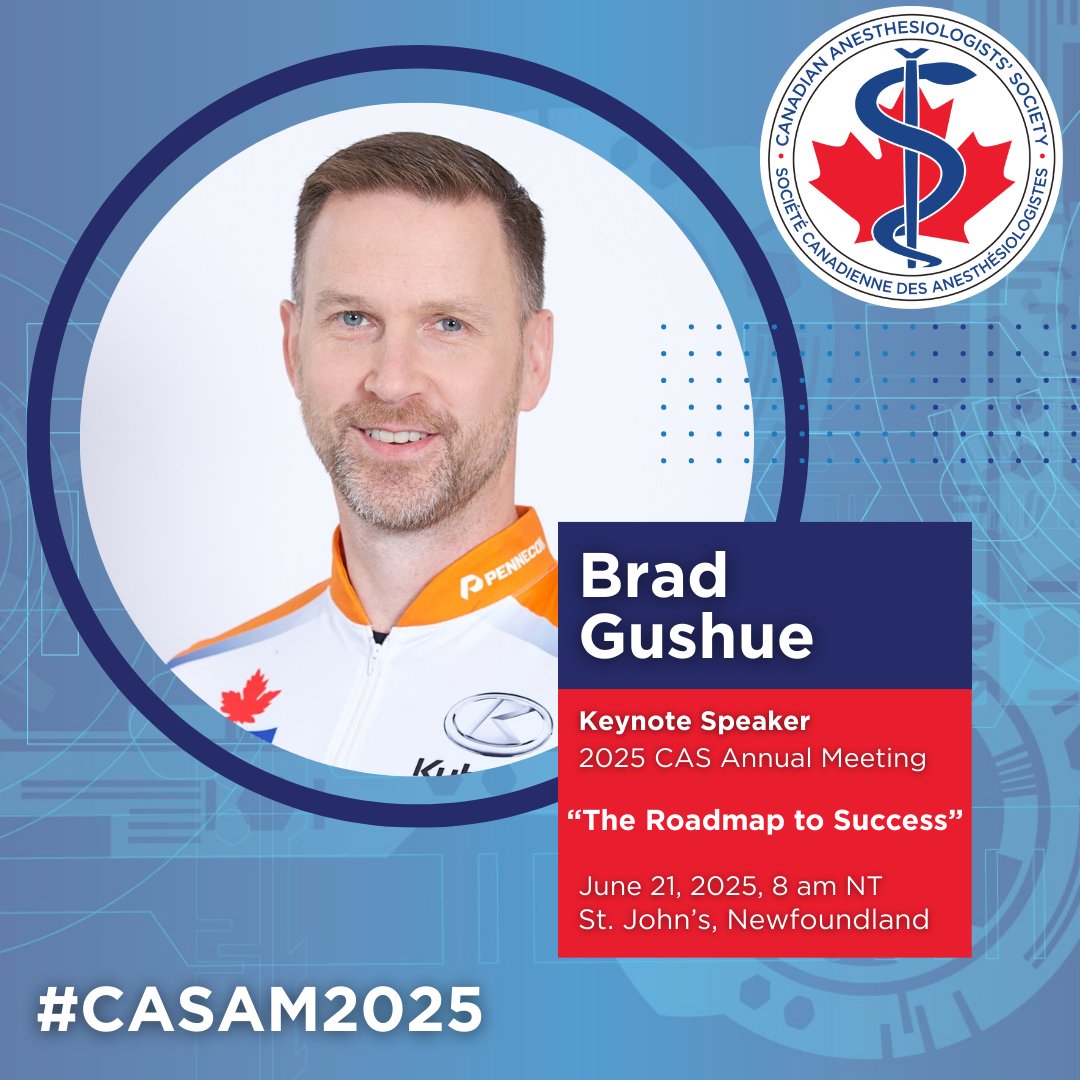 Canadian Anesthesiologists' Society (@casupdate) on Twitter photo Coming up at 9 am: Olympic Gold Medalist Brad Gushue delivers the #CASAM2025 opening keynote: "The Road Map to Success."
Join us for this event in-person or virtually!
cas.ca/annual-meeting
<a href="/BradGushue/">Brad Gushue</a> Coming up at 9 am: Olympic Gold Medalist Brad Gushue delivers the #CASAM2025 opening keynote: "The Road Map to Success."
Join us for this event in-person or virtually!
cas.ca/annual-meeting
<a href="/BradGushue/">Brad Gushue</a>