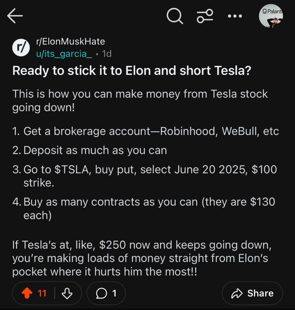 X_times_1 (@x_times_1) on Twitter photo you cant fix stupid. $tsla you cant fix stupid. $tsla
