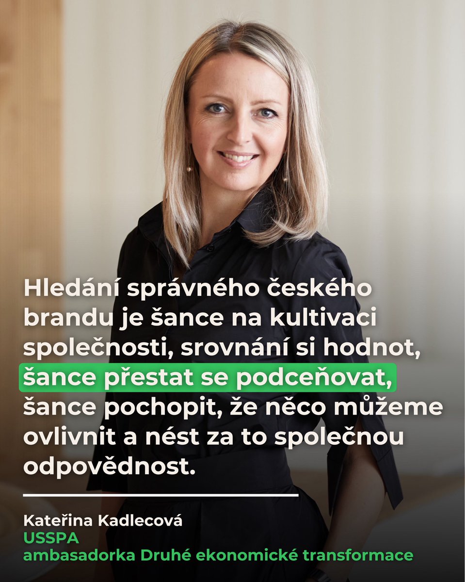 Je čas najít a říct si, v čem jsme vyjímeční a co nás spojuje!

„Hledání správného českého brandu je šance na kultivaci společnosti, srovnání si hodnot, šance přestat se podceňovat, šance pochopit, že něco můžeme ovlivnit a nést za to společnou odpovědnost. Je nutné, aby brand