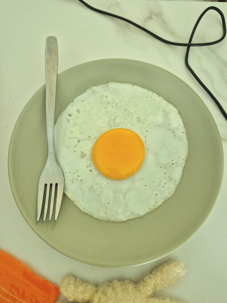 I interrupt your regular scrolling to show you a perfect egg my boyfriend cooked. He was very proud.

Be nice. 🫵🏻🫵🏻🫵🏻