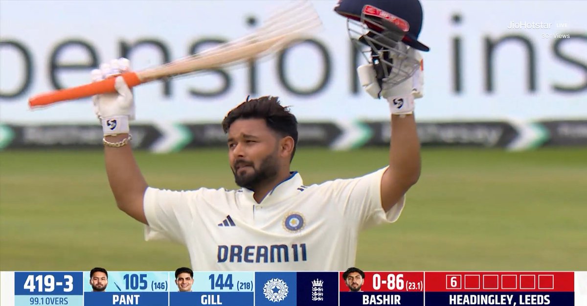 mufaddal_vohra's tweet photo. RISHABH PANT WAS ON 99*. 

THEN PANT SMASHED A SIX TO REACH HIS HUNDRED. 🤯 https://t.co/Pb1WyKuB2r