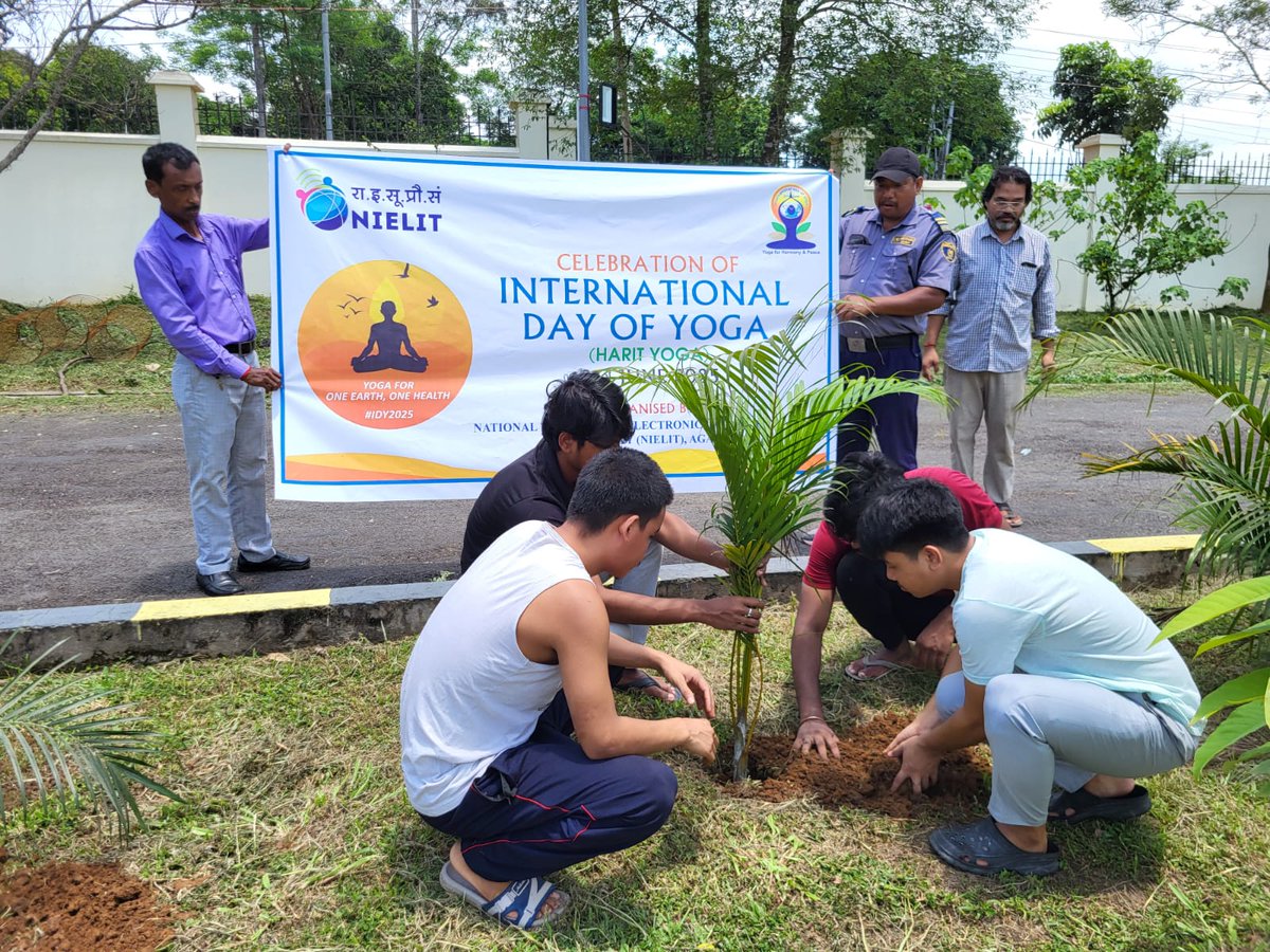 NIELIT Agartala (@agt_nielit) on Twitter photo As a part of the 11th International Day of Yoga, NIELIT Agartala celebrated 'Harit Yoga' — a green initiative that combines the essence of yoga with tree plantation to promote environmental sustainability. #HaritYoga #IDY2025 <a href="/NIELITIndia/">NIELIT</a> <a href="/GoI_MeitY/">Ministry of Electronics & IT</a> <a href="/mygovtripura/">MyGov Tripura</a> As a part of the 11th International Day of Yoga, NIELIT Agartala celebrated 'Harit Yoga' — a green initiative that combines the essence of yoga with tree plantation to promote environmental sustainability. #HaritYoga #IDY2025 <a href="/NIELITIndia/">NIELIT</a> <a href="/GoI_MeitY/">Ministry of Electronics & IT</a> <a href="/mygovtripura/">MyGov Tripura</a>