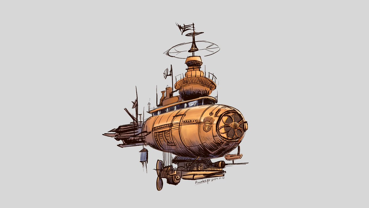 #airship #steampunk #art #artists #painting #digitalart #colouring