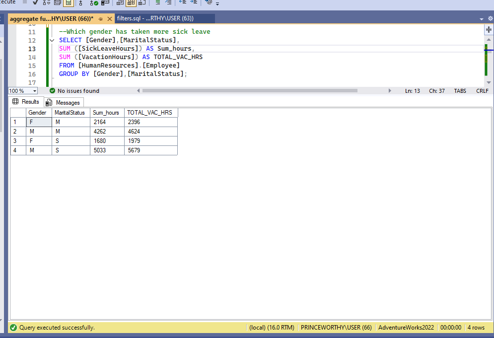 SodiqAweda2's tweet photo. #day21 of #30dayswithTechyjaunt
#20daysSQL

Today, I will be exploring some basic SQL queries.

In SQL, aggregation commands (also known as aggregate functions) are used to perform calculations on a set of rows and return a single summary value. https://t.co/iUPz6qYcp5