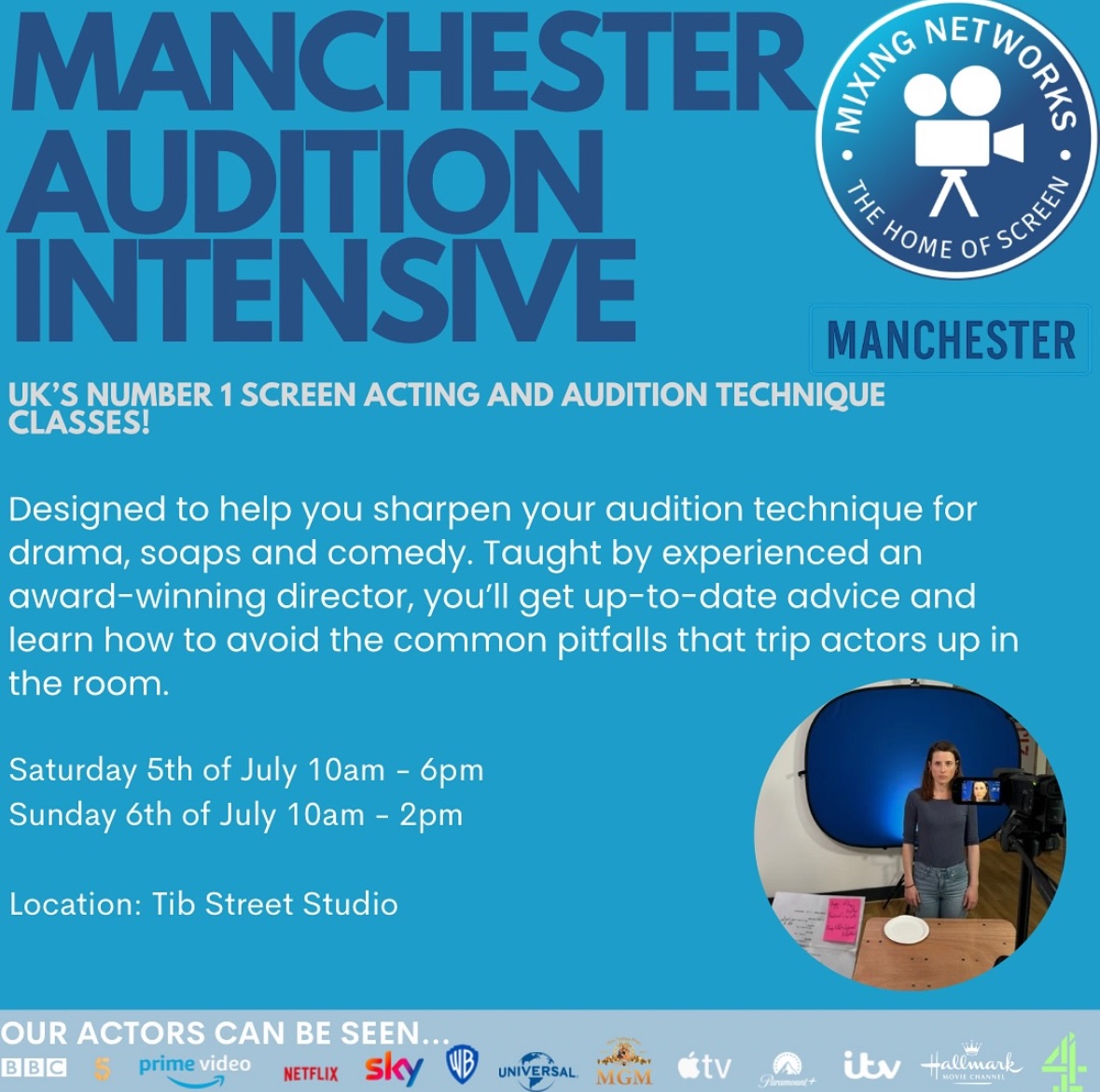Manchester actors, we are coming for you in 2 weeks. Actors please do share or tag northern actors who you think would be interested!