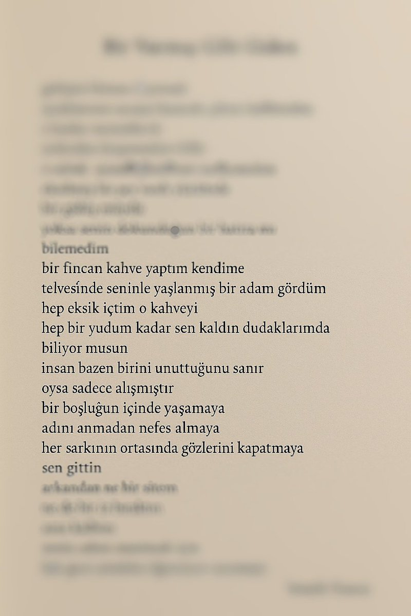 telvesinde seninle yaşlanmış bir adam gördüm