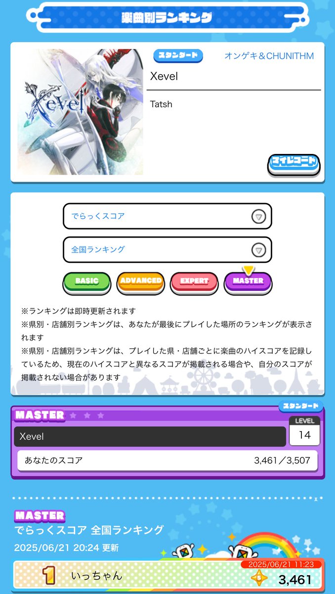 1ch_maimai's tweet image. xevel-46！！！！！全ラン1位！！！！！やったー！！！！！！