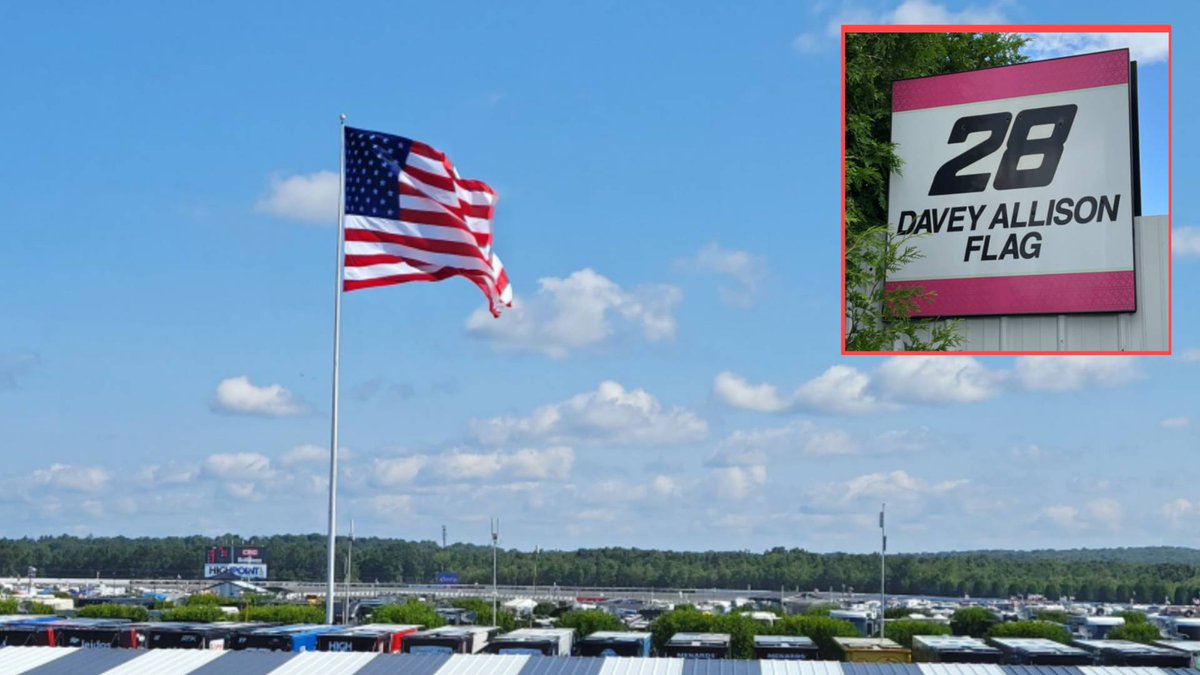 nascarman_rr's tweet image. That massive American flag that flies over the Pocono infield is called the Davey Allison Flag. The track erected it in the spot where his hauler was supposed to have parked in July 1993

Davey's memory constantly present at the track