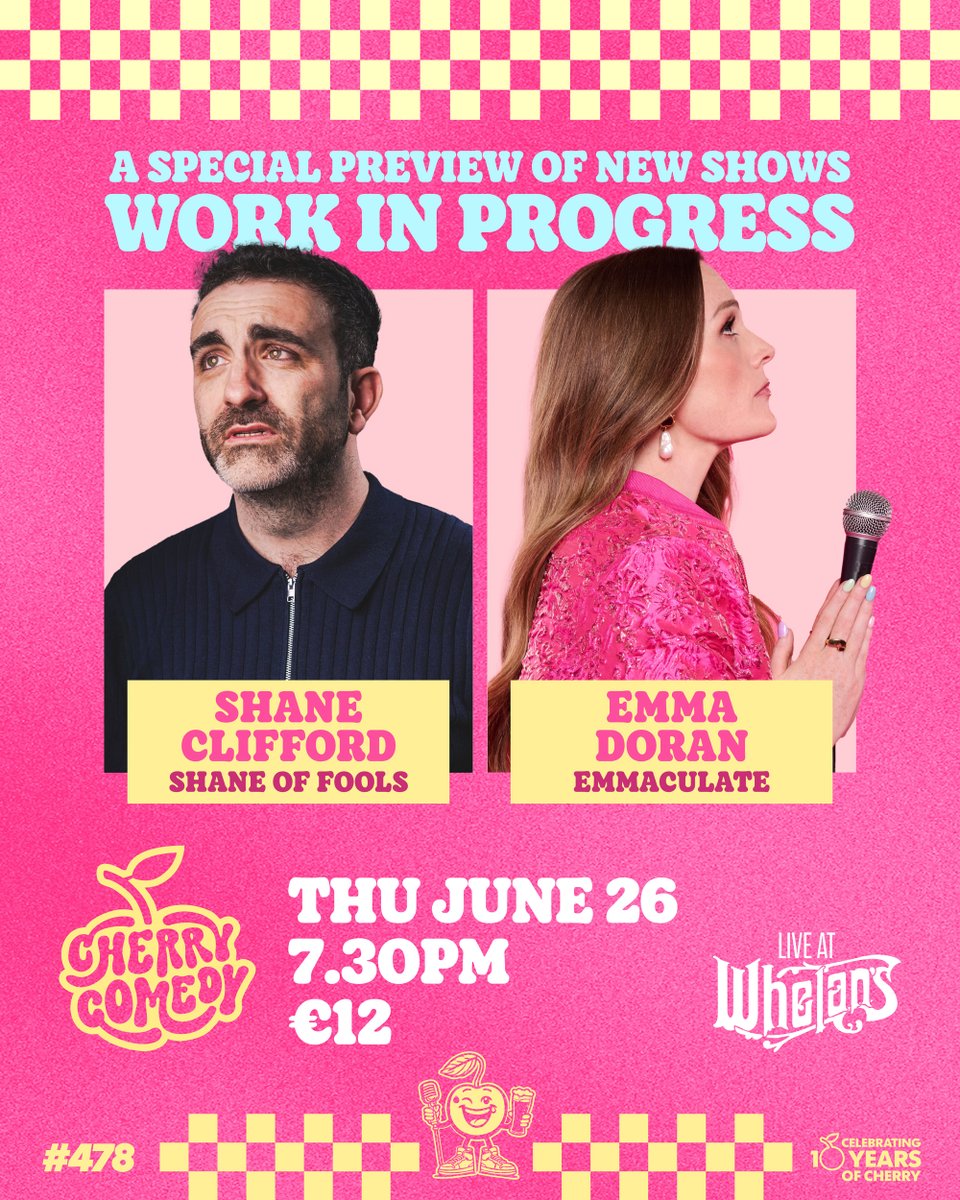 CherryComedy's tweet image. π£ WORK IN PROGRESS SHOWS! π£
Starting this coming Thursday we're kicking off a special preview of new shows with some of the best acts in the country and we're starting big!
Emma Doran + Shane Clifford are with first and tickets are over 50% Sold Out!
π
Thu Jun 26th, 7.30pmβ¦