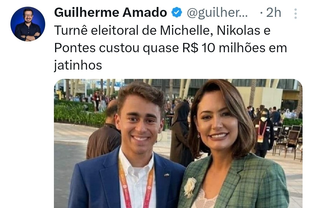 Segundo eles o problema é a Janja viajar com o Lula.