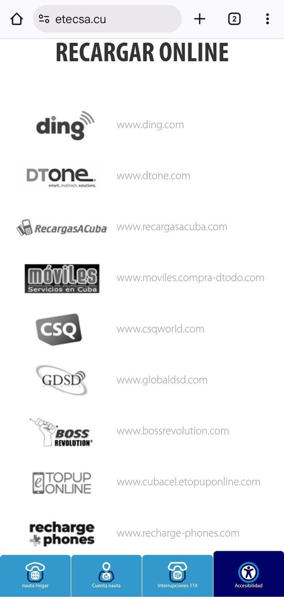 Para realizar las operaciones de recarga y co pra de equipos desde el exterior, conozca nuestros Distribuidores Oficiales 
#EtecsaConCuba 
#UnidosXCuba 
#AvileñosEnLínea 
<a href="/LidiaHid/">Lidia E. Hidalgo Rodríguez 🇨🇺🇨🇺♥️</a> <a href="/AleSotolongo78/">Ale</a> <a href="/wilfredoj_rguez/">Wilfredo José Rodríguez Rodríguez</a>