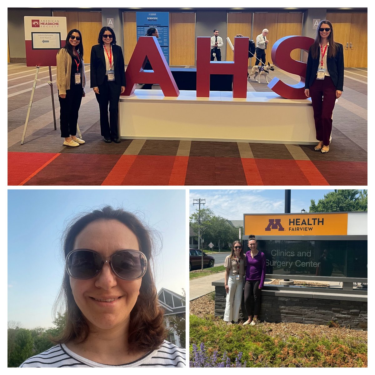 Happy Migraine and Headache Awareness Month from the M Health Fairview (<a href="/MHealthFairview/">M Health Fairview</a>) Headache Care Program! Below are some of our Neurology, PM&amp;R, and Pharmacy team members wearing purple/sunglasses for awareness. #headache #multidisciplinary #shadesformigraine #AHSAM