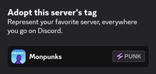 monpunks (@monpunks) on Twitter photo who is excited to adopt 'PUNK' tag ?
 settings -> edit profile -> scroll down -> server tags -> select '⚡️PUNK '
true punk lovers would enjoy the tag💜 who is excited to adopt 'PUNK' tag ?
 settings -> edit profile -> scroll down -> server tags -> select '⚡️PUNK '
true punk lovers would enjoy the tag💜