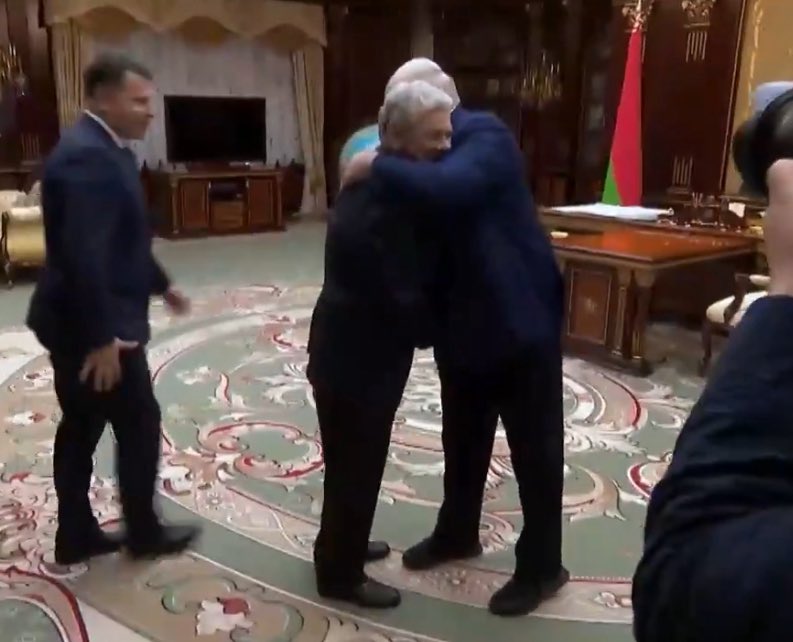 Hugging the vile scum Lukashenko—the dictator who tortured thousands of Belarusians, rigged every election, and opened the gates for Russia’s war machine that brought Bucha’s horrors.

Just another day of the United States sinking to a new moral low.