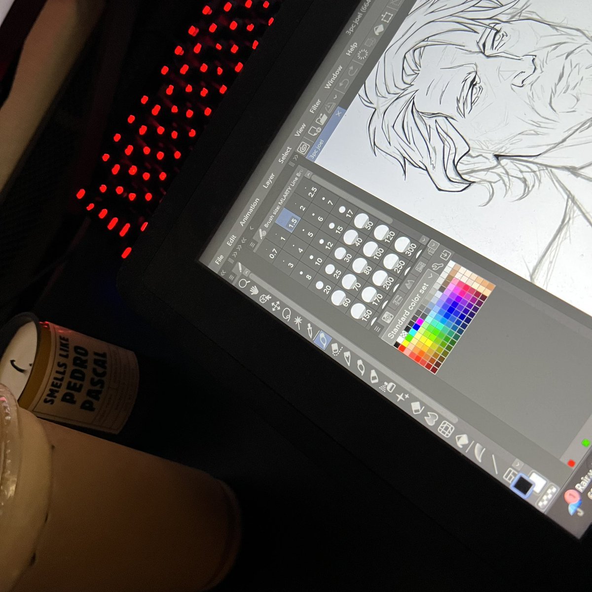 chill ass weekend. pedro scented candle, coffee and doing joel art. peak