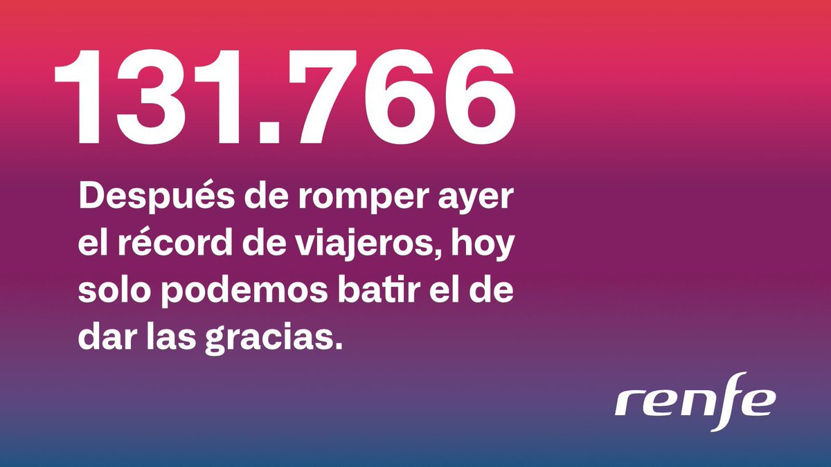 Record absoluto de viajeros en larga distancia en <a href="/Renfe/">Renfe</a> de la historia en un solo día.