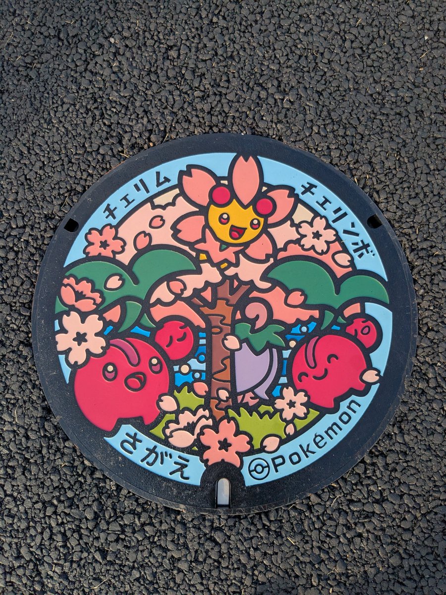 noriko2525go's tweet photo. 山形にもきた〜
ポケモンマンホール「ポケふた」先ずは2/5個 https://t.co/tanl0UyKiC