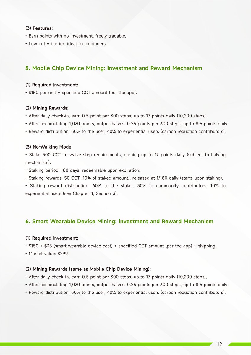 CCarbonen's tweet photo. 📗 CCarbon Green Book (Pages 9–12) now live!
✅ When will CCT be listed?
✅ Why we offer 4 mining methods
✅ Compare mining options at a glance
✅ Rewards explained: zero-cost to capital-driven
Your step-by-step guide to mining in the green economy.
#CCarbon #GreenBook #Web3 #GreenMining #RWA #Sustainability #CarbonEconomy