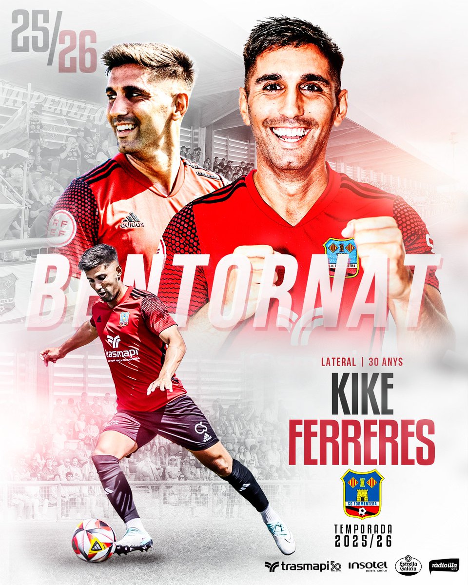 🔴⚫ 𝐊𝐈𝐊𝐄 𝐅𝐅𝐄𝐑𝐄𝐑𝐄𝐒 𝐈𝐒 𝐁𝐀𝐂𝐊! 🔴⚫

El lateral esquerre valencià és el segon fitxatge del Formentera 2025/26 i complirà la seva 4a etapa al club! 💥

sdformentera.es/kike-ferreres-…

#BenTornatKike #KikeFerreres2026 #SDFormentera2026
