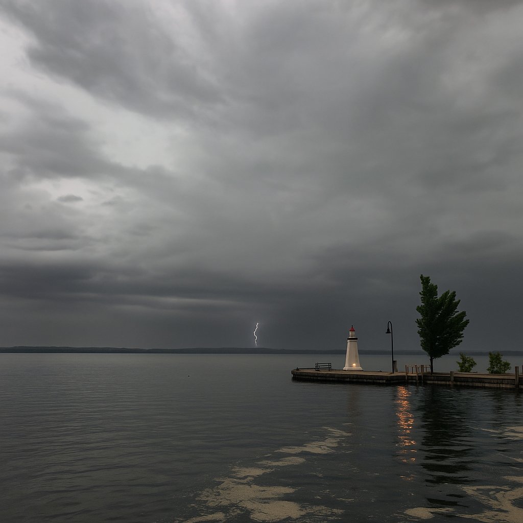 TheRealMedicCJ's tweet image. Storms rolling across Torch Lake in Alden. Had 1" hail for approximately 5 minutes. #miwx #torchlake #alden #michigan