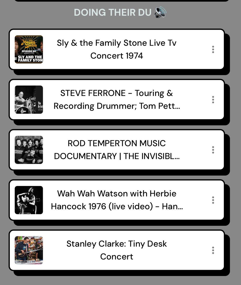 Head over to my Linktree (link in bio)
Find out how…
Stanley Clarke
Steve Forrone
Wah Wah Watson 
Rod Temperton 
Sly &amp; the Family Stone 

Do their Du 😉