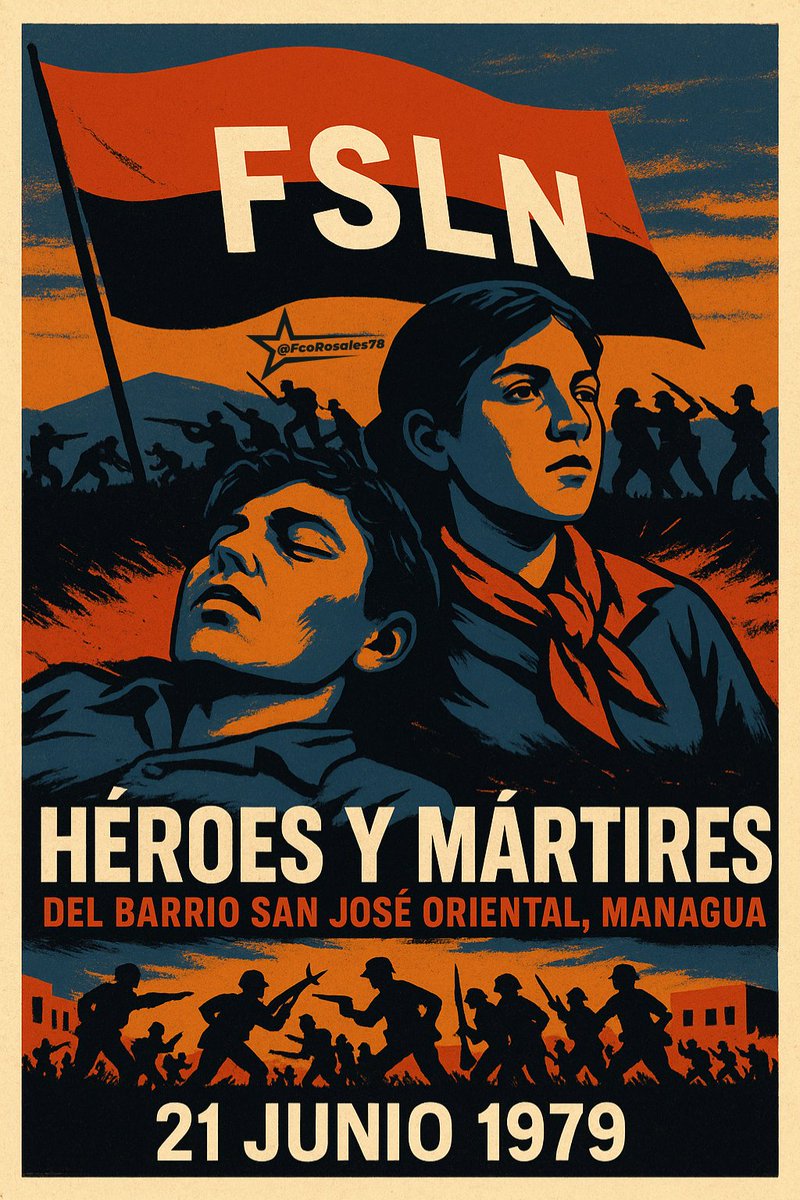Francisco Rosales 🇳🇮 (@fcorosales78) on Twitter photo Hoy #21Junio conmemoramos a los Héroes y Mártires del Bo. San José Oriental de la ciudad de Managua. Hace 46 años, en el marco de la Ofensiva Final, más de 50 compañer@s entregaron sus vidas, enfrentándose a la guardia nacional.
#4619SiempreMásAllá
<a href="/corpav_m/">Carnitas Sandinista ❤🖤❤🇳🇮</a> <a href="/Atego16/">@🅰🆃🅴🅶🅾 🇳🇮</a> <a href="/RDRFSLN_/">RDRFSLN_🇳🇮❤🖤</a> Hoy #21Junio conmemoramos a los Héroes y Mártires del Bo. San José Oriental de la ciudad de Managua. Hace 46 años, en el marco de la Ofensiva Final, más de 50 compañer@s entregaron sus vidas, enfrentándose a la guardia nacional.
#4619SiempreMásAllá
<a href="/corpav_m/">Carnitas Sandinista ❤🖤❤🇳🇮</a> <a href="/Atego16/">@🅰🆃🅴🅶🅾 🇳🇮</a> <a href="/RDRFSLN_/">RDRFSLN_🇳🇮❤🖤</a>