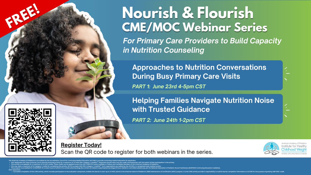 Boost your nutrition counseling skills with insights from top professionals. Gain practical tools for patient care. Register for the Nourish and Flourish webinar series now! tinyurl.com/y6utmak5