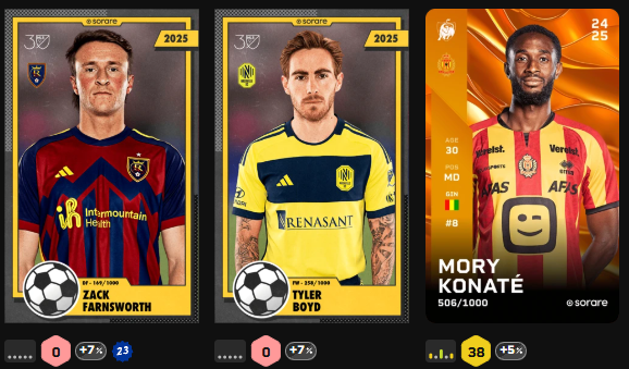 #Sorare #Giveaway              
I AM GIVING AWAY THESE 3 CARDS TO SOMEONE WHO:    
-Follows, likes, and retweets this post                  
-Comments their gallery name                  
And if you want to join Sorare, use this link sorare.com/r/jefzy