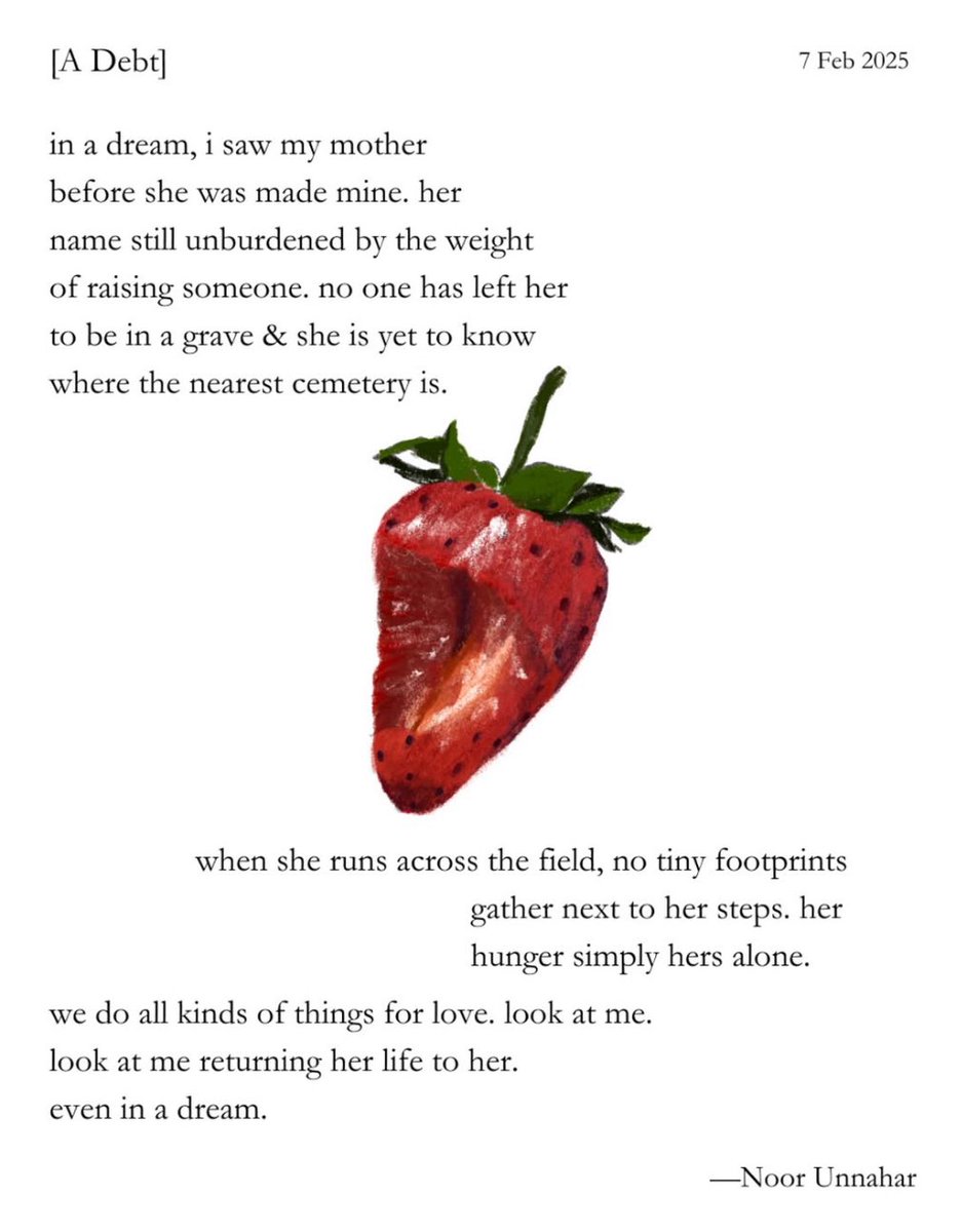 Noor_Unnahar's tweet image. my mother says this poem of mine makes her cry