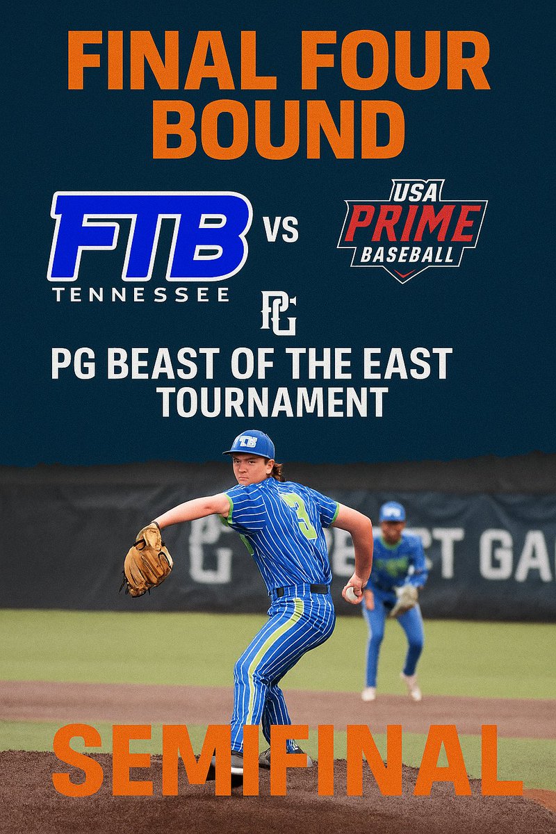 16u FTB National (@16uftb) on Twitter photo The 16u FTB boyz made the final four at Beast of the East! Lots of talent on this team.
<a href="/PG_Scouting/">Perfect Game Scout</a> <a href="/PG_Uncommitted/">PG_Uncommitted</a> <a href="/PrepBaseballTN/">Prep Baseball Tennessee</a> <a href="/pbtscouting/">Prep Baseball Scouting</a> <a href="/FTB_tennessee/">FTB TENNESSEE</a> #BeastOfTheEast The 16u FTB boyz made the final four at Beast of the East! Lots of talent on this team.
<a href="/PG_Scouting/">Perfect Game Scout</a> <a href="/PG_Uncommitted/">PG_Uncommitted</a> <a href="/PrepBaseballTN/">Prep Baseball Tennessee</a> <a href="/pbtscouting/">Prep Baseball Scouting</a> <a href="/FTB_tennessee/">FTB TENNESSEE</a> #BeastOfTheEast