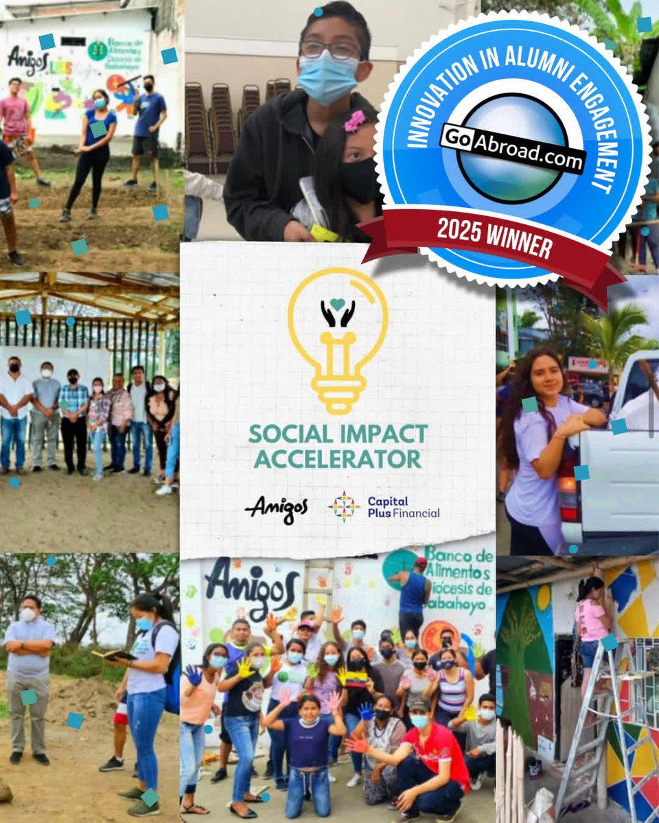 Amigos de las Americas (@amigos_americas) on Twitter photo We're thrilled to announce that AMIGOS has won the <a href="/GoAbroad/">GoAbroad.com</a> Innovation Award in Alumni Engagement for our Social Impact Accelerator Program! 🏆🥳
Since 2021, the SIA has empowered AMIGOS alumni to launch impactful projects in their home communities. Learn more below!🌟 We're thrilled to announce that AMIGOS has won the <a href="/GoAbroad/">GoAbroad.com</a> Innovation Award in Alumni Engagement for our Social Impact Accelerator Program! 🏆🥳
Since 2021, the SIA has empowered AMIGOS alumni to launch impactful projects in their home communities. Learn more below!🌟