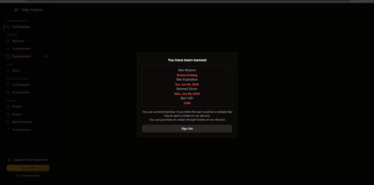 LOL ash got mad after me shitting on him every round in tokens and decided to false ban me for streamsniping w site