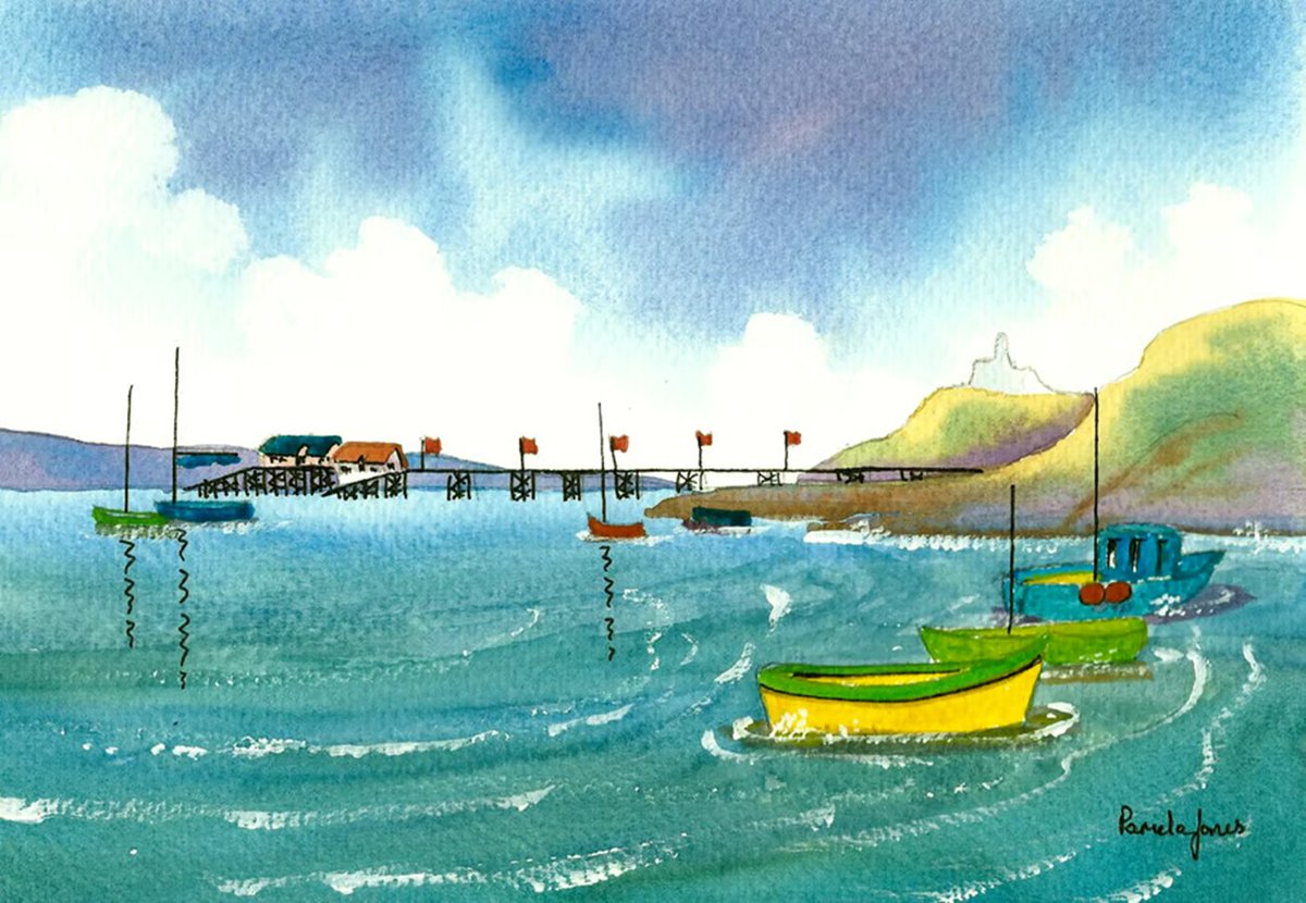 The Yellow Boat, Mumbles, South Wales, Original... - Folksy folksy.com/items/8517305-… #newonfolksy