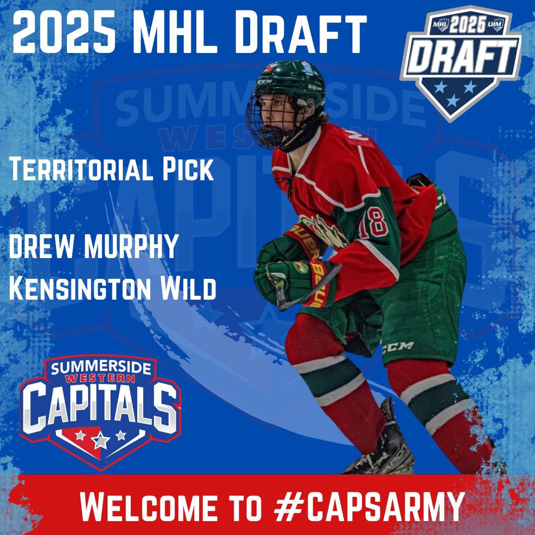 Ahead of this weekend’s draft we are happy to announce that we have selected Drew Murphy from the <a href="/KensingtonWild/">Kensington Wild Major U-18</a> with our Territorial selection.

The #2025MHLDraft is Saturday at 10 am, first two rounds live on <a href="/Eastlink/">Eastlink</a> and their YouTube channel.