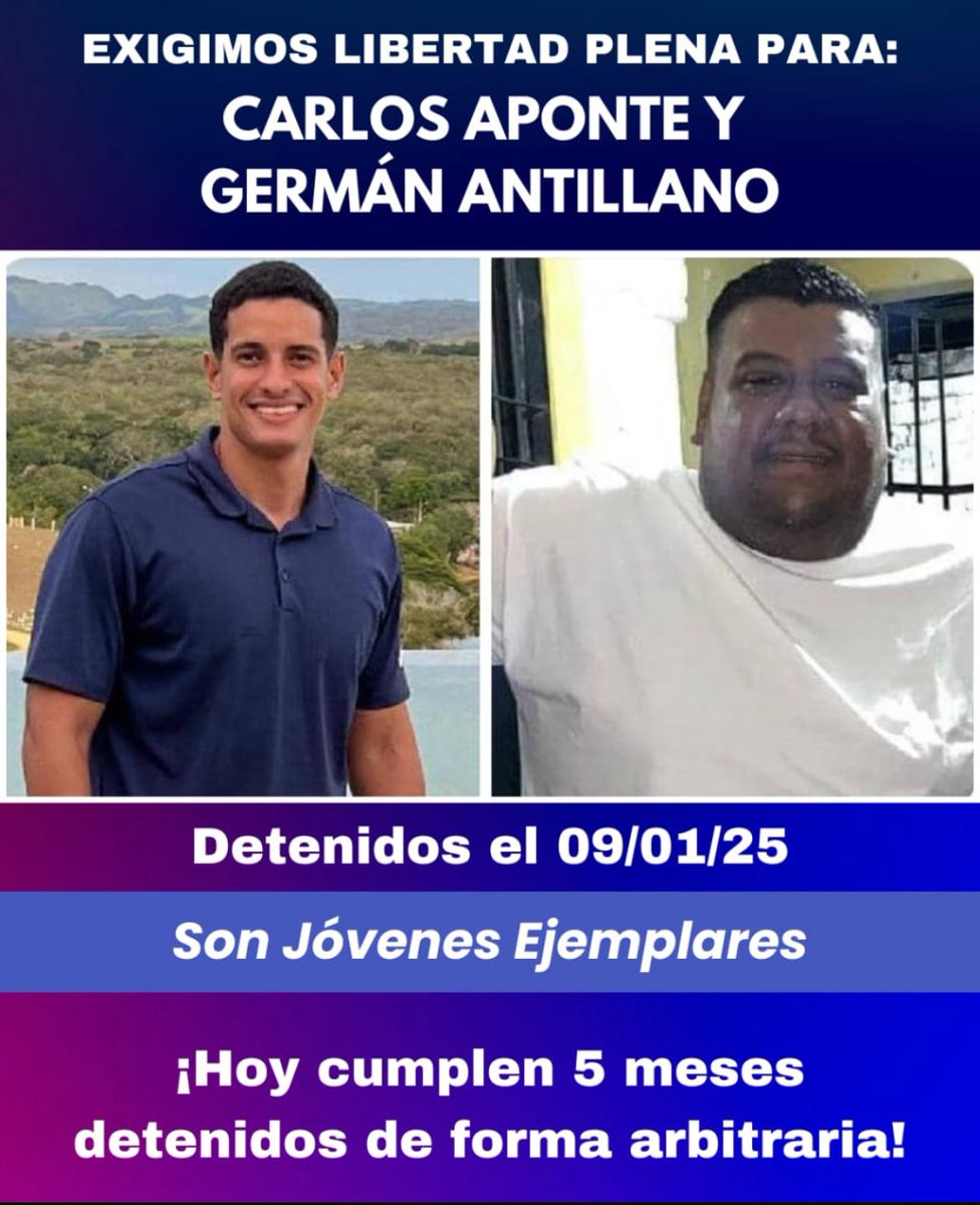 Urgente 🚨 urgente exigimos la Libertad de Carlos y Germán. Basta de perseguir a nuestros jóvenes. Son inocentes. 🆘🆘🆘🆘💔💔💔💔📍‼️📌