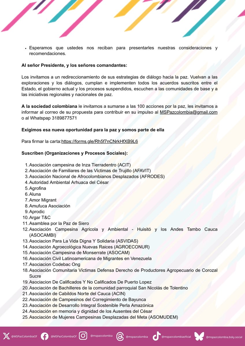 Movimiento Social Por La Paz tweet media